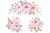 وکتور دسته گل زیبای صورتی نقاشی شده با آب رنگ لایه باز